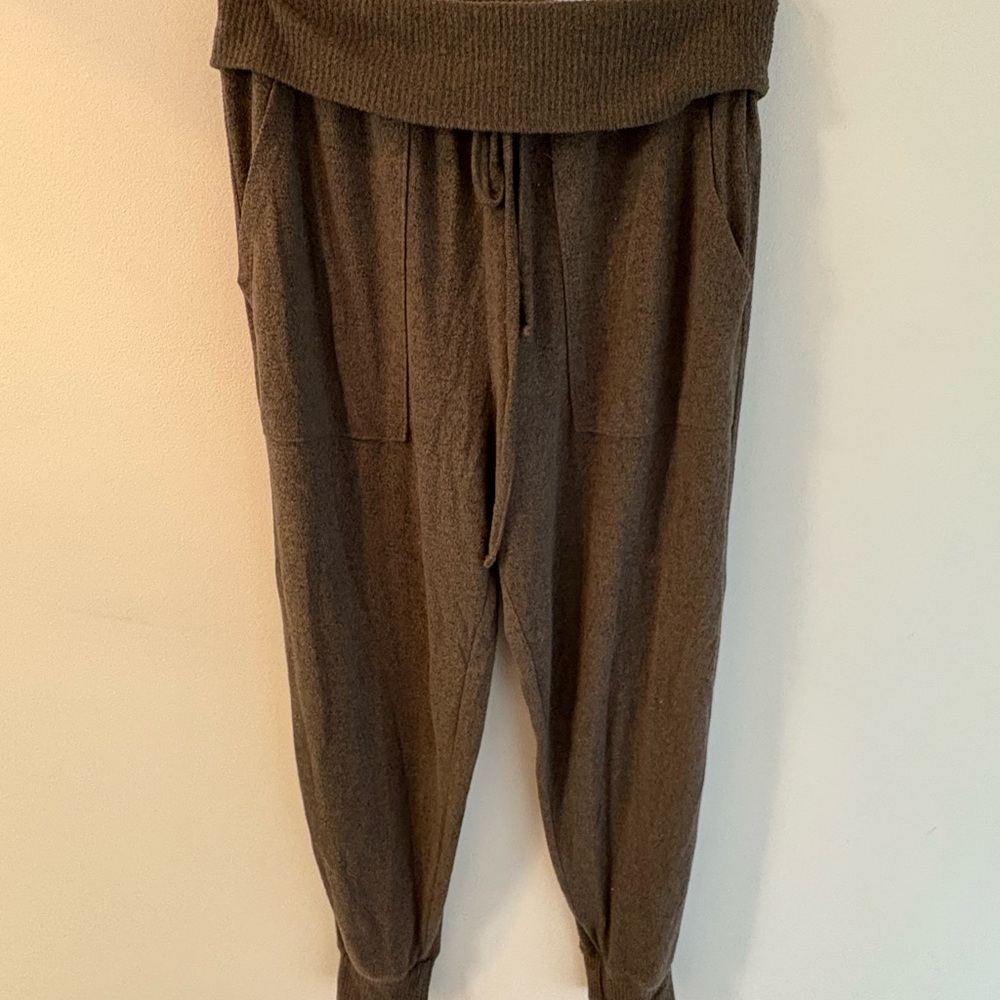 Brown Knit Aerie Jogger Pants